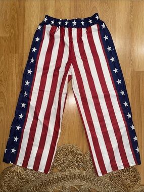 American Flag Wide-Leg Jumpsuit - Red, White & Blue